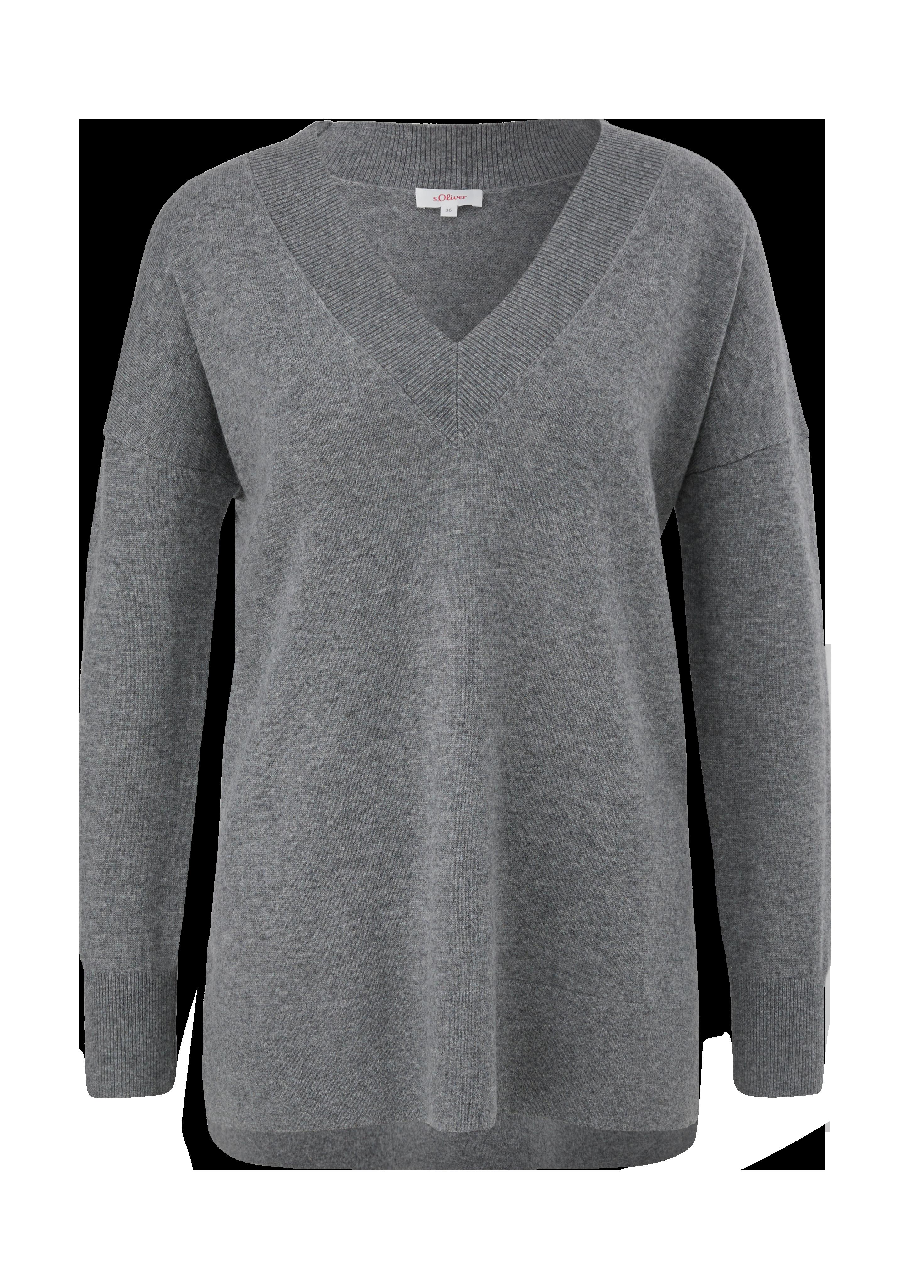 Kaschmirpullover mit V-Ausschnitt  2123894-9730