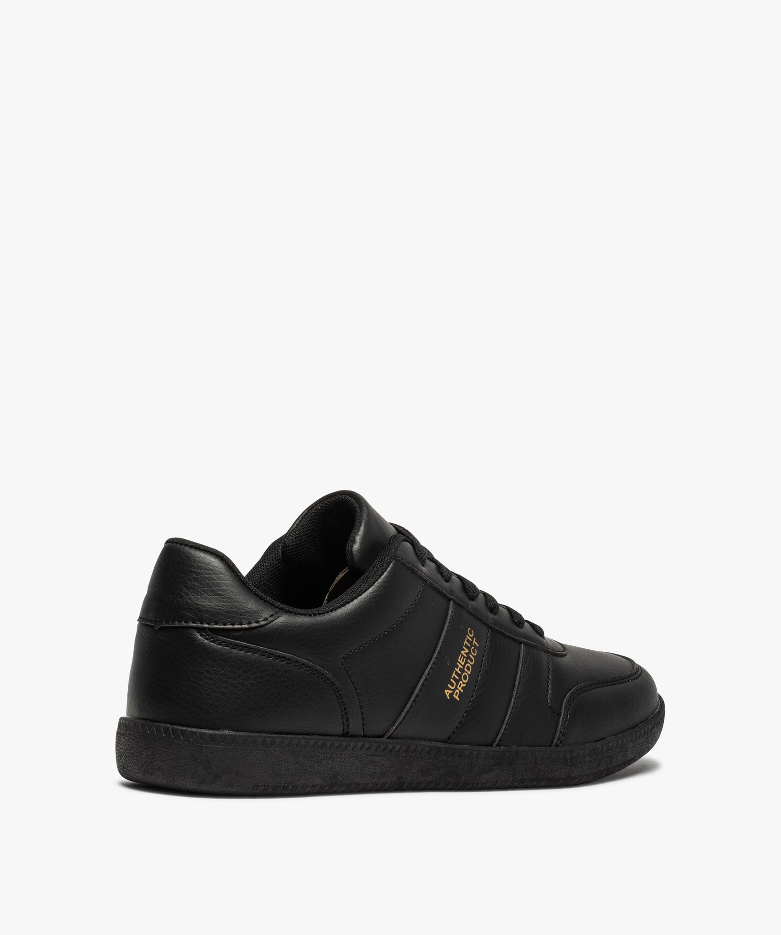Baskets homme unies à lacets style rétro noir | GEMO