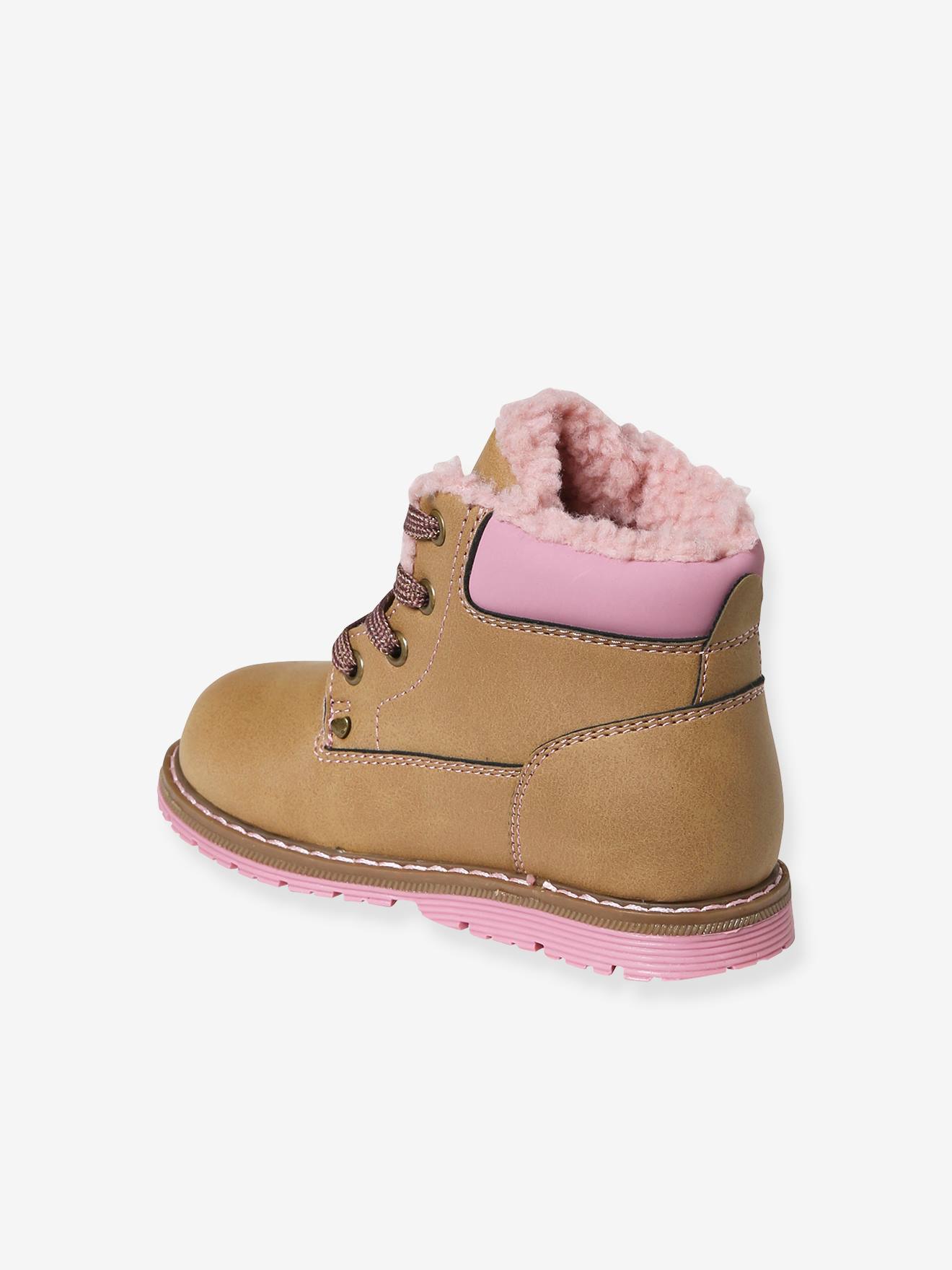 Vertbaudet Warme Mädchen Boots mit Anziehtrick - camel