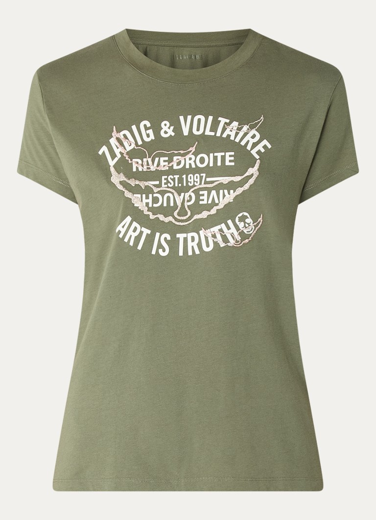 „Zadig&Voltaire Walk“ marškinėliai su logotipo spauda ir siuvinėjimu