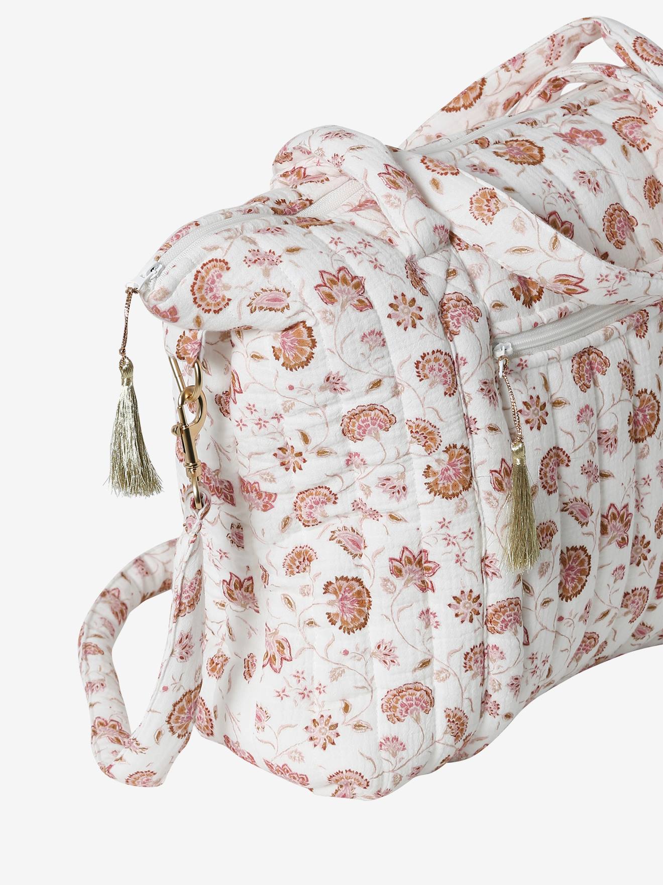 Vertbaudet Wickeltasche PLUME, personalisierbar - rosa/folklore blumen