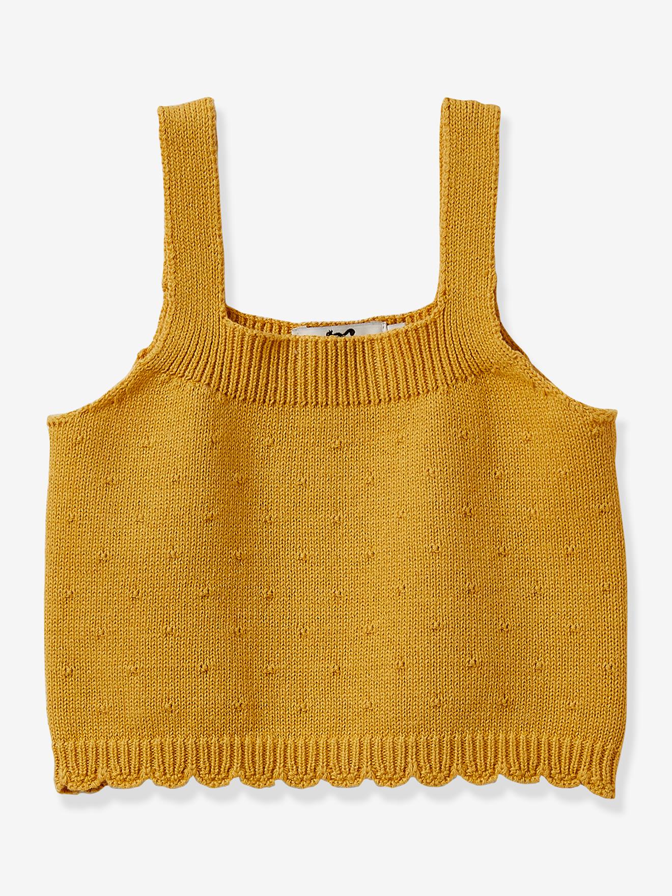 Pull Fille caraco CYRILLUS jaune ocre