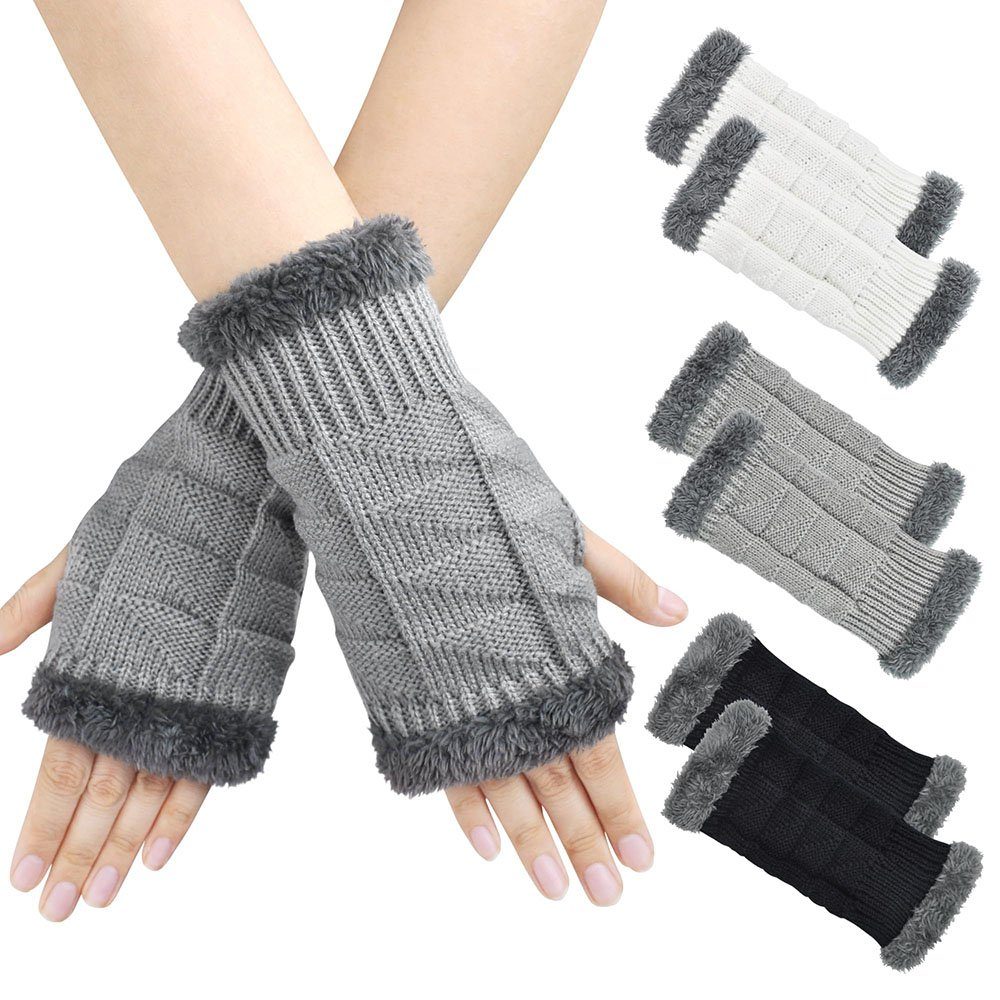 Sarfly Armstulpen 3 Parr Fingerlose Handschuhe DamenWinter (3-St)