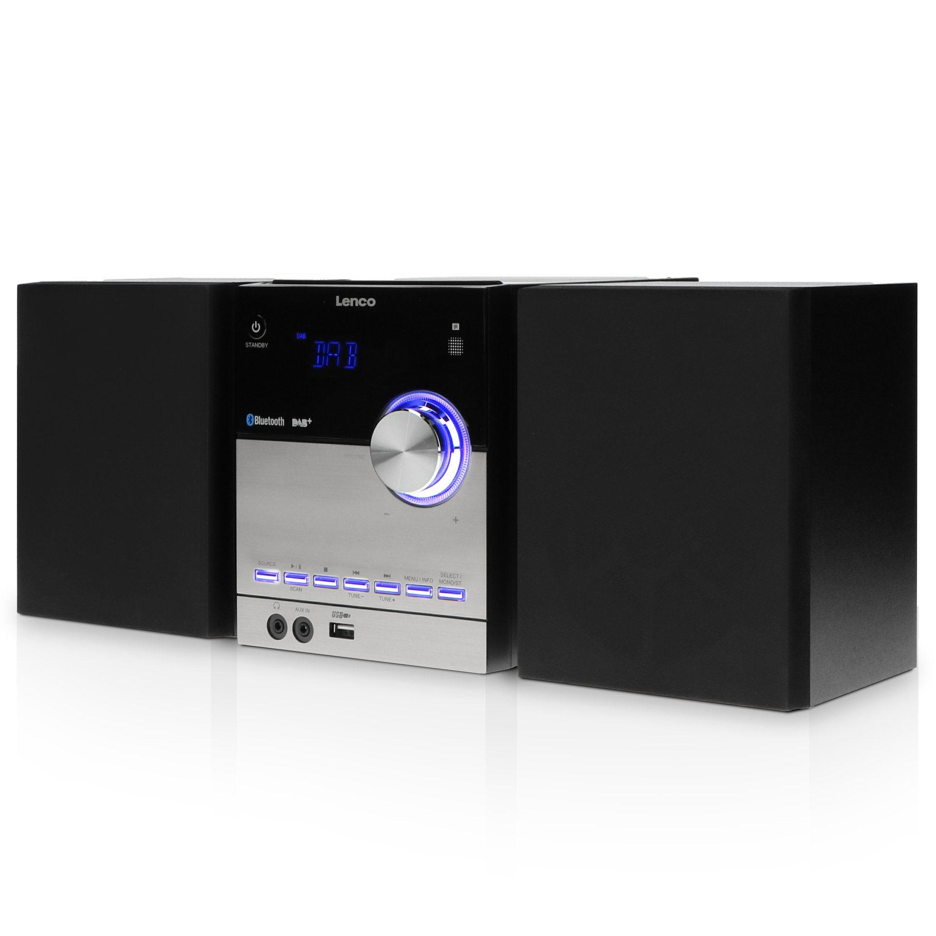 Lenco MC-150 Micro Stereoanlage mit DAB+, FM, CD, BT, USB Microanlage (Digitalradio (DAB), 10 W)