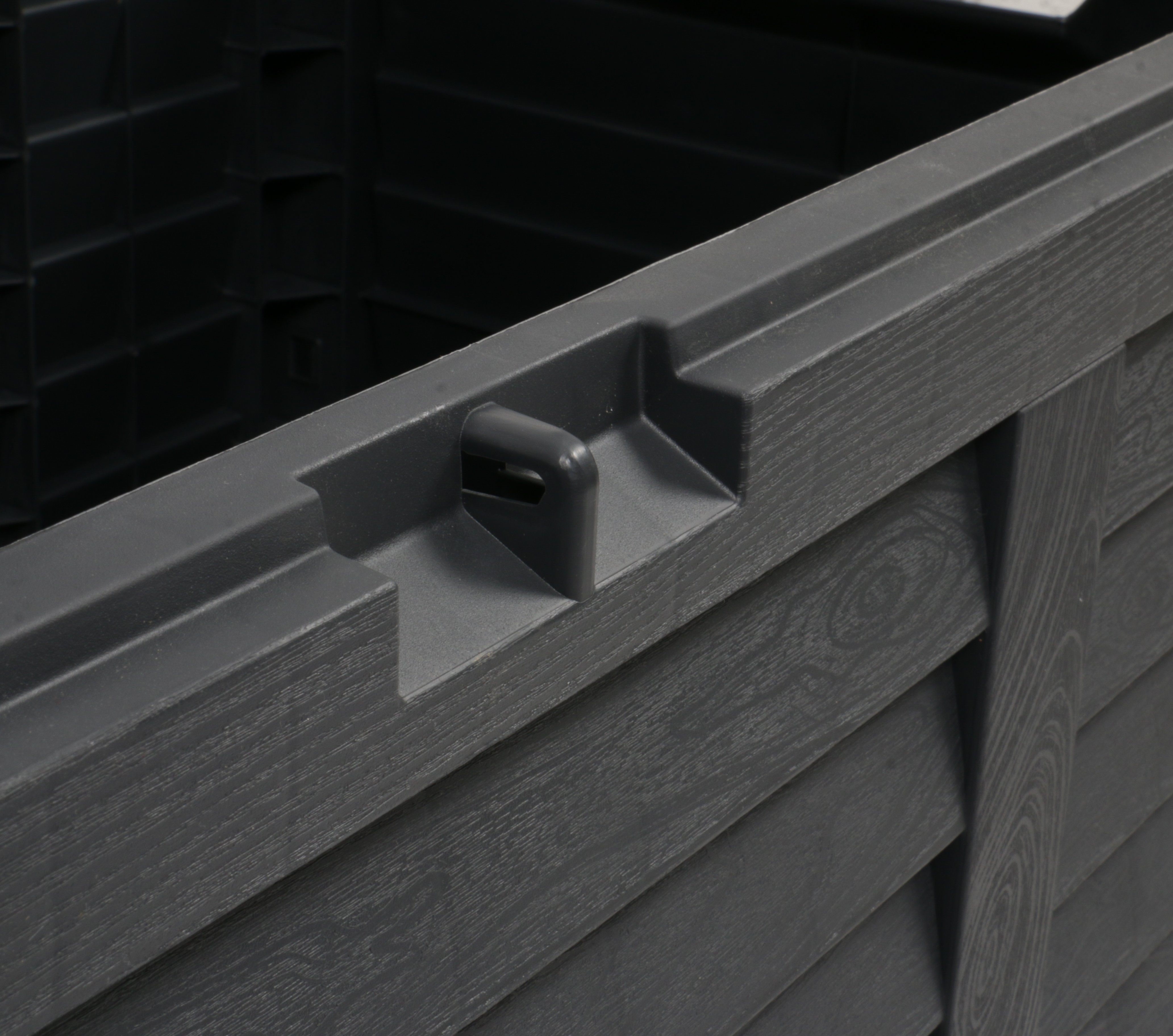Bubble-Store Auflagenbox Gartenbox in Holzoptik (Gartenkiste aus wetterfestem Kunststoff), Garten Aufbewahrungsbox, Kissenbox mit Rollen