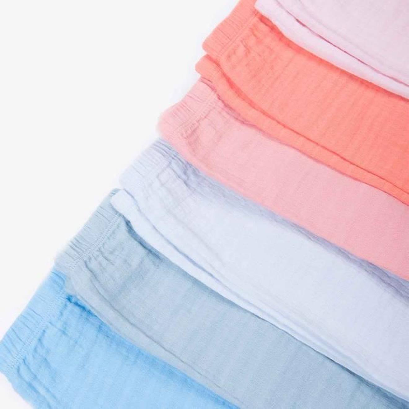 Pantalon bébé en gaze coton biologique Rose clair orange