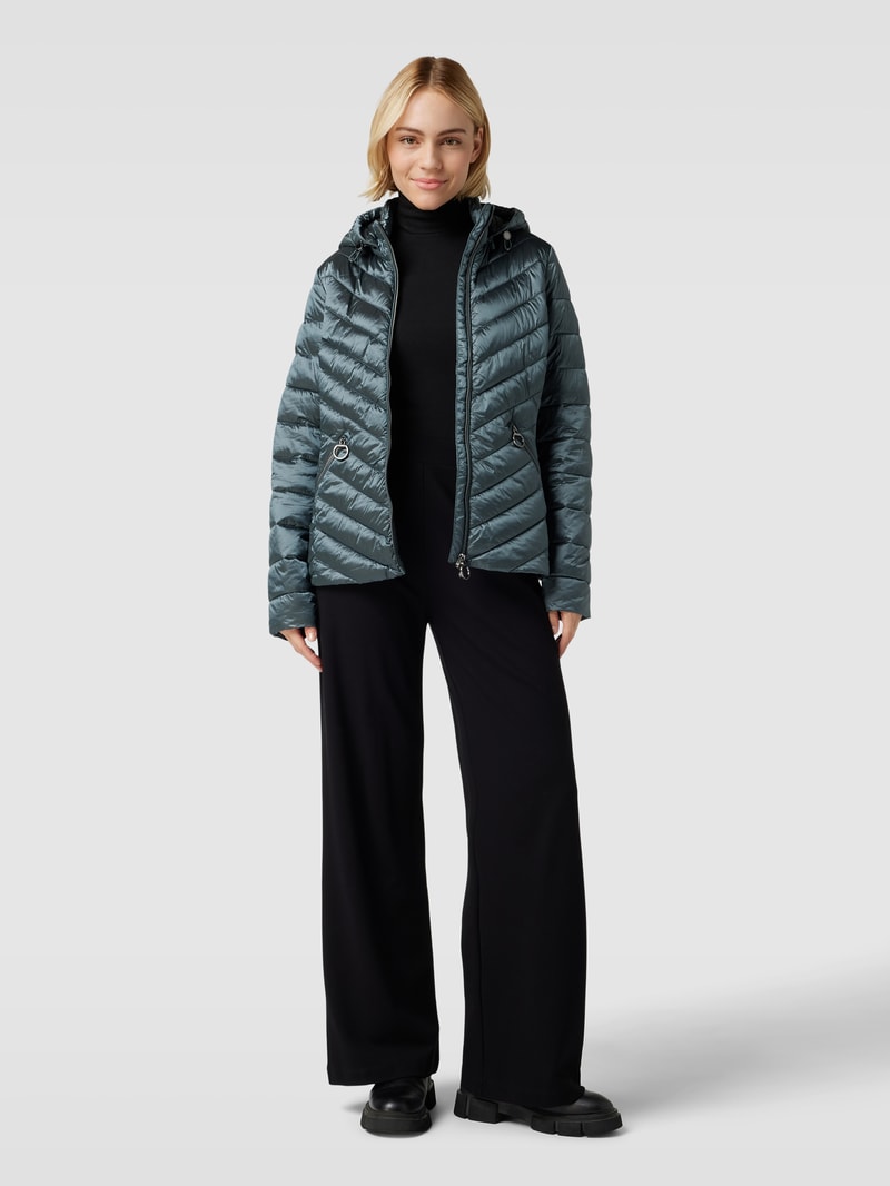 Steppjacke mit Stehkragen in marineblau