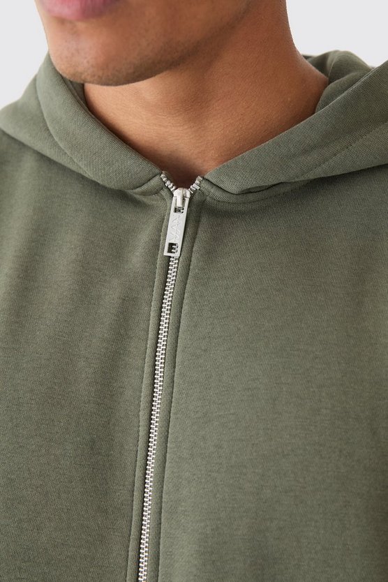 Oversize Hoodie mit Reißverschluss und Applikation