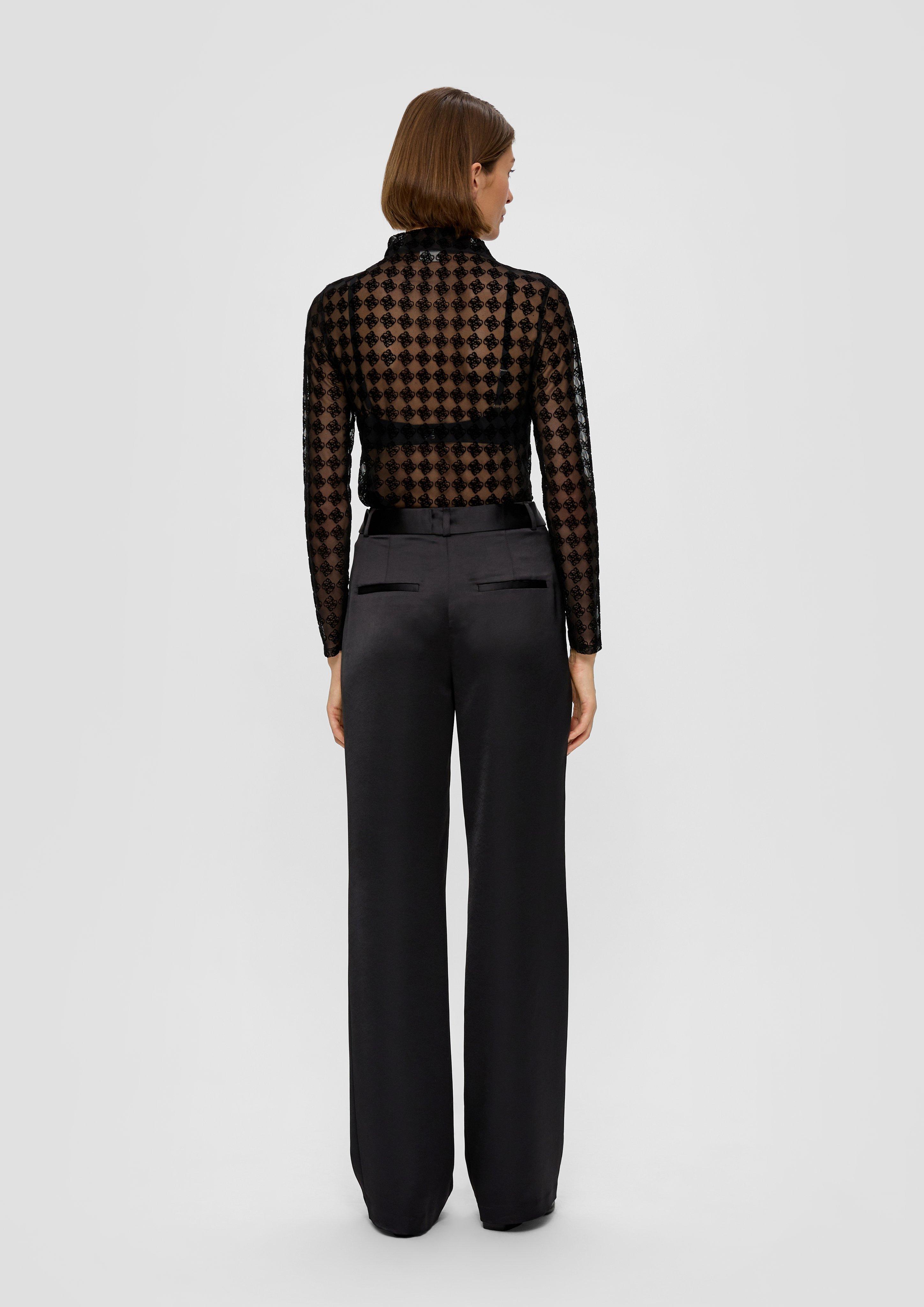 Fließende Satinhose mit Wide Leg  2138159-9999