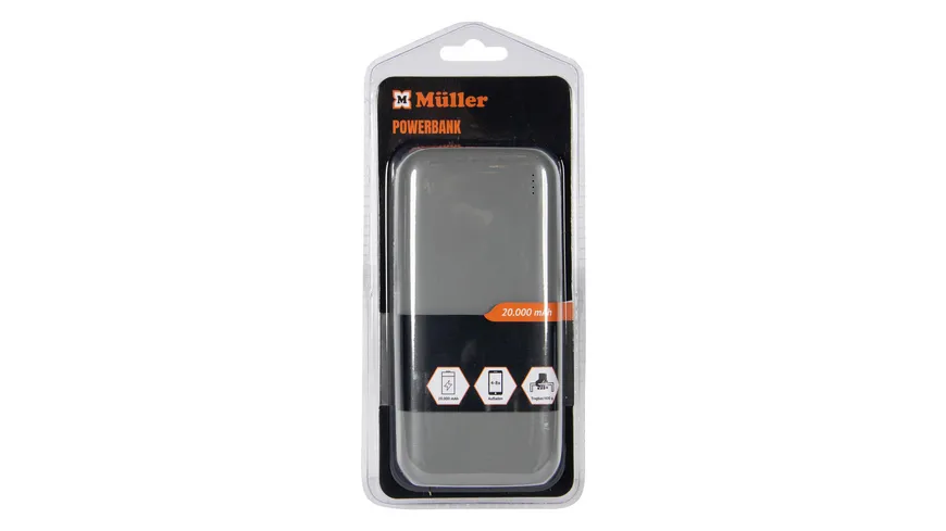 Powerbank, 20.000 MAH Grau
