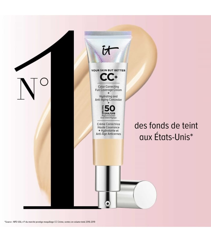 IT COSMETICS-Your Skin But Better™ Cc+ Cream Illumination-Crème Correctrice Illuminatrice Haute Couvrance + Sérum Hydratant Anti-Âge SPF 50+