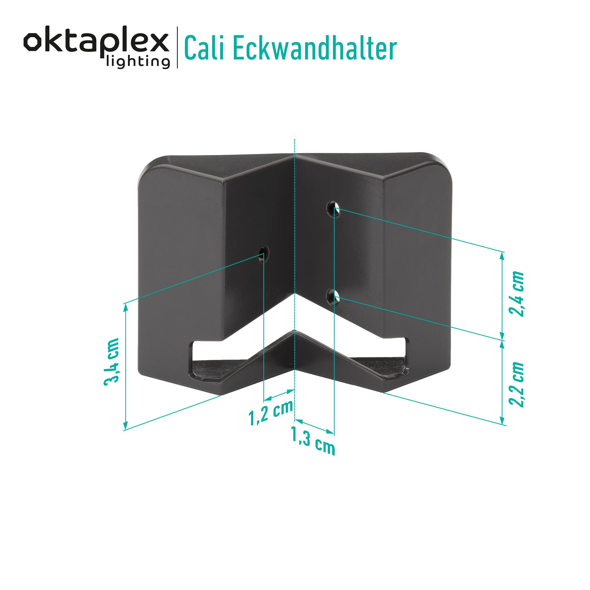 Oktaplex lighting LED Außen-Wandleuchte Cali, Zubehör, ohne Leuchtmittel, Warmweiß, Eckhalterung für Cali und Cali Dos