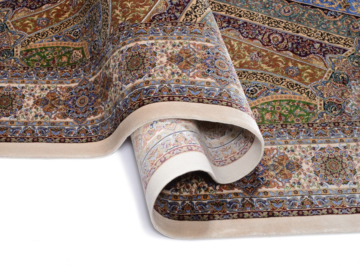 Webteppich Silk Line Ghom Mehrfarbig 80 x 150 cm