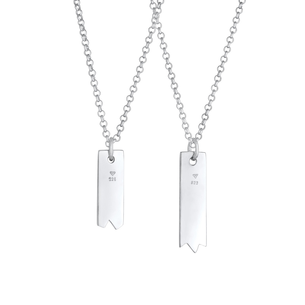 Elli Elli Collier Dames Bar Partner Friendship Love Set Basic Minimal en argent sterli collier