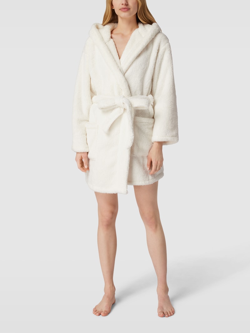 Bademantel mit Eingrifftaschen in offwhite