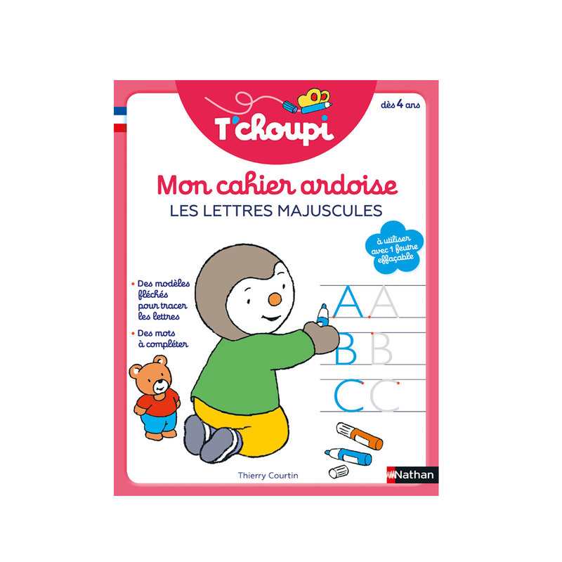 Livre Mon cahier ardoise les lettres majuscules - Nathan Jeunesse