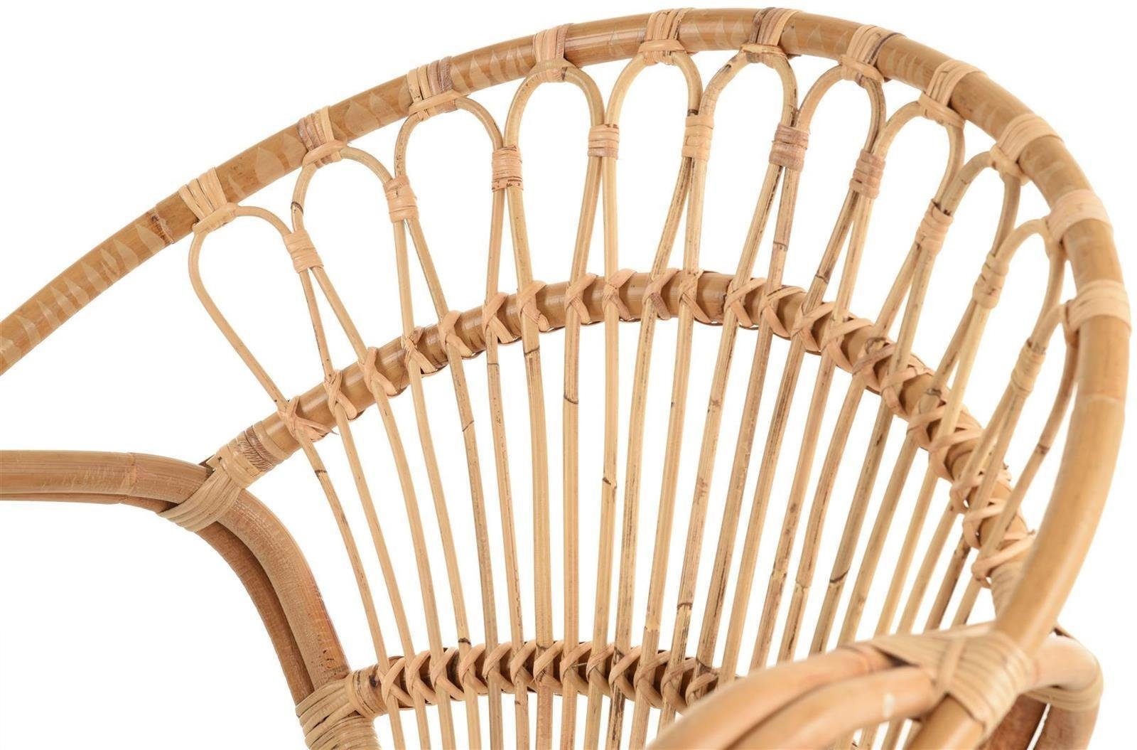 Krines Home Rattanstuhl Set/2 Korbsessel mediterran Lounge Rattansessel Natur Rattan (Tropic), Korbstuhl mit Armlehnen Wintergarten