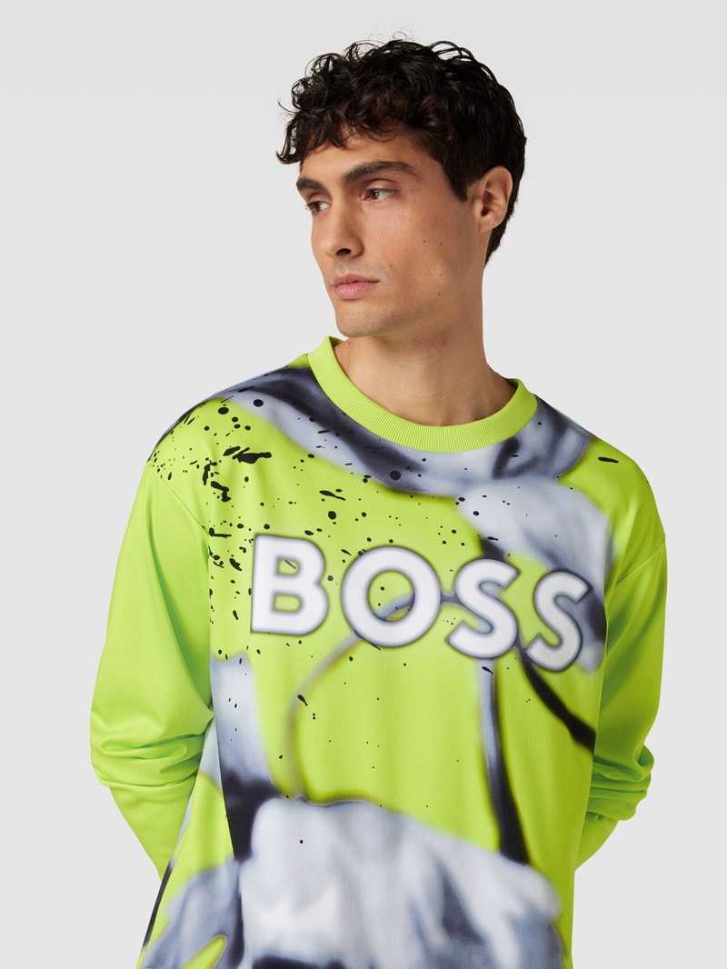 Sweatshirt mit Rundhalsausschnitt Modell 'Salbo Lotus' in neon grün