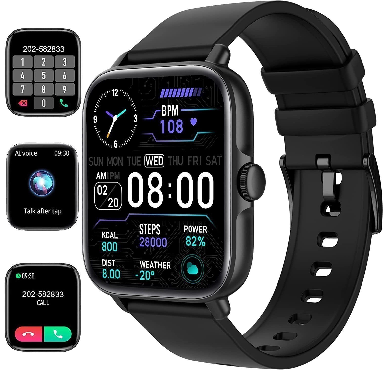 IBETTER Smartwatch, Fitness Tracker Uhr, Damen Herren Smartwatch (Fitnessuhr mit Telefonfunktion 1,69
