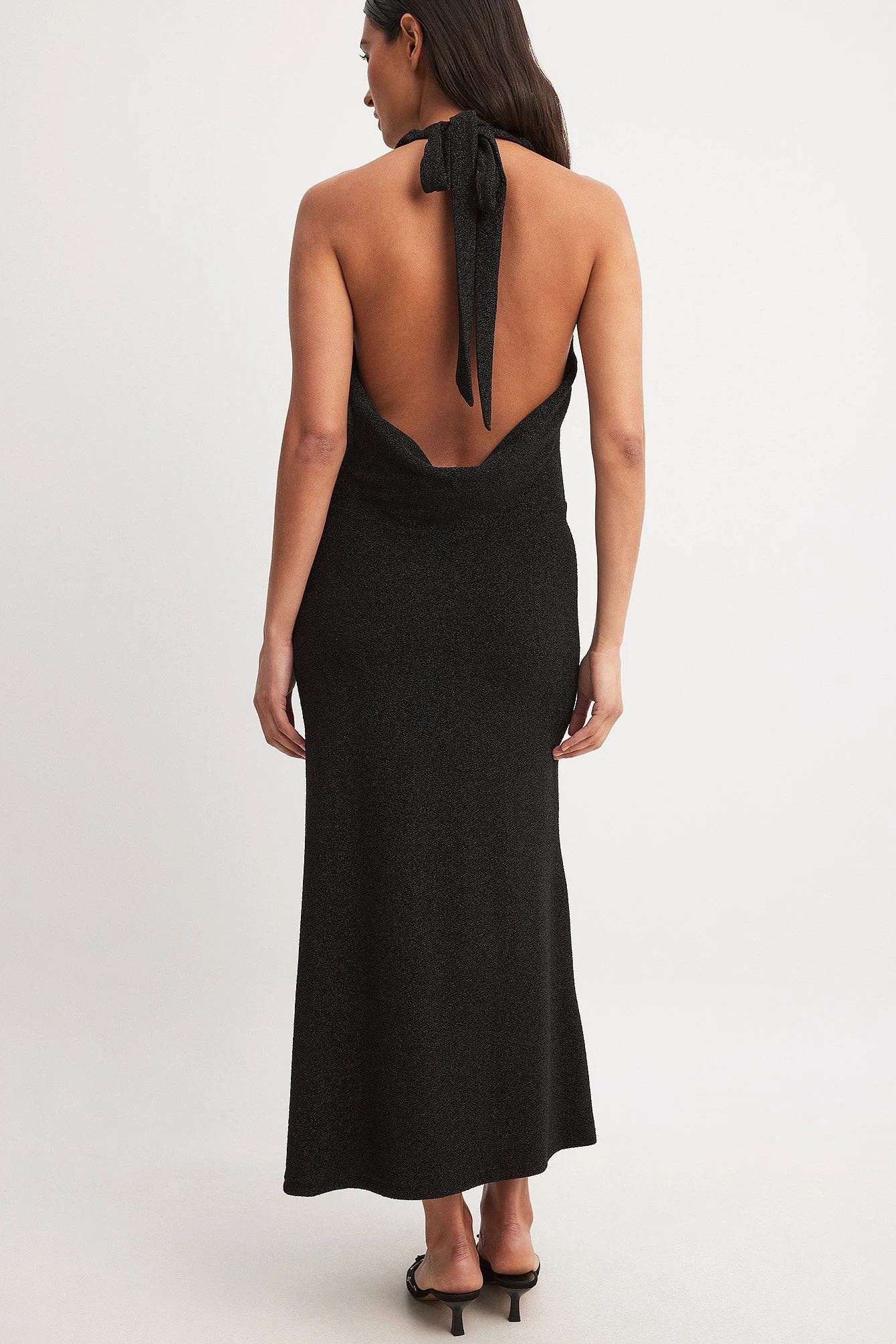 Lurex-Midikleid mit Neckholder-Ausschnitt