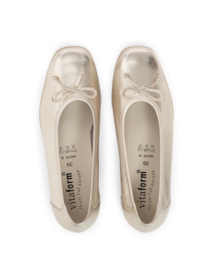 VITAFORM Hirschleder Ballerinas in gold günstig kaufen