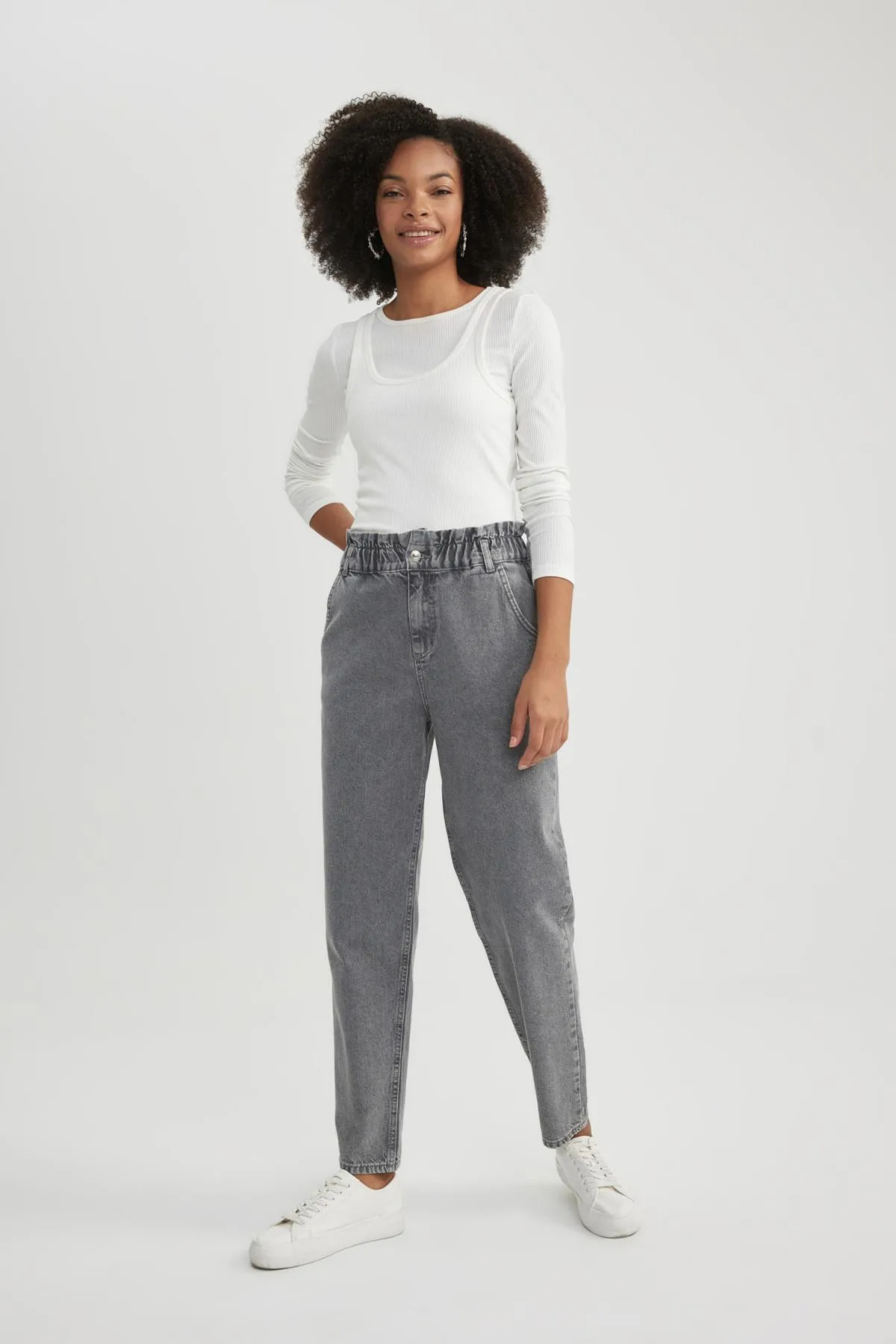 DeFacto  Paperbag High Waist Knöchellange Jeans Waschbare Hose B5464ax23cw