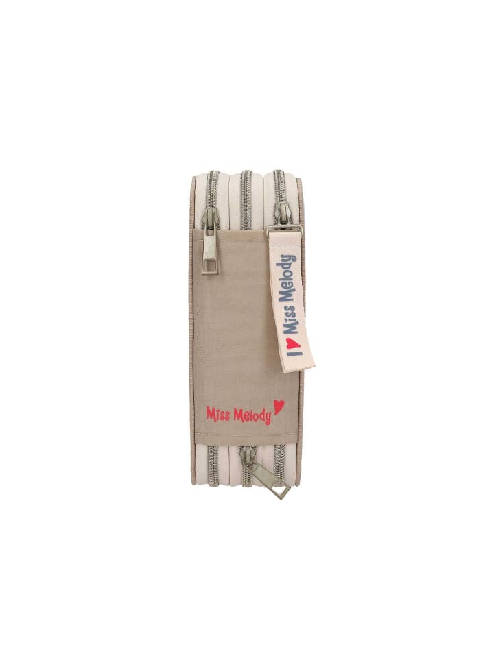 Depesche 3-Fach Federtasche Poppy Sand Miss Melody 20 x 13 x 7,5 cm in beige günstig kaufen onesize