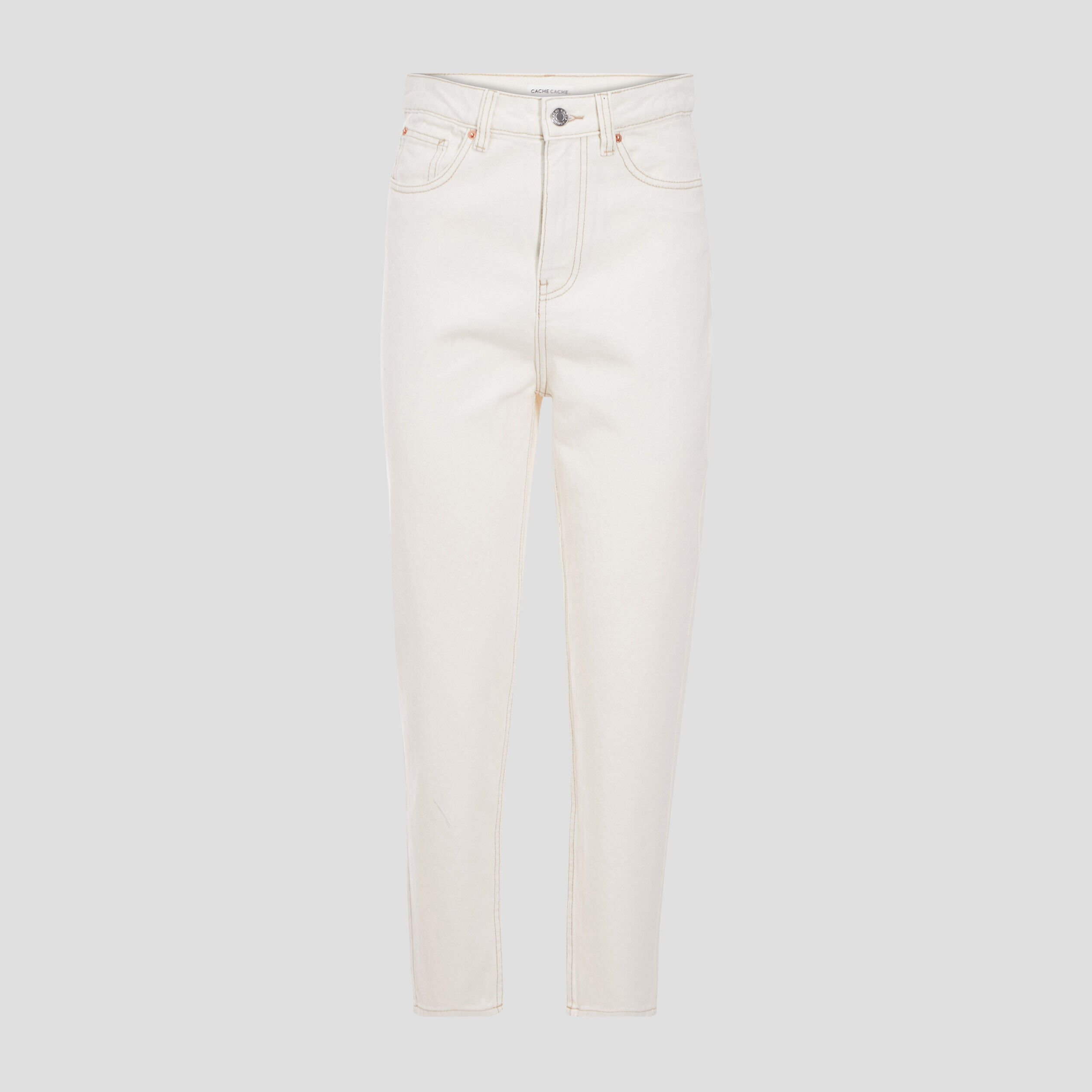 Jeans mom taille haute ecru femme | Cache Cache