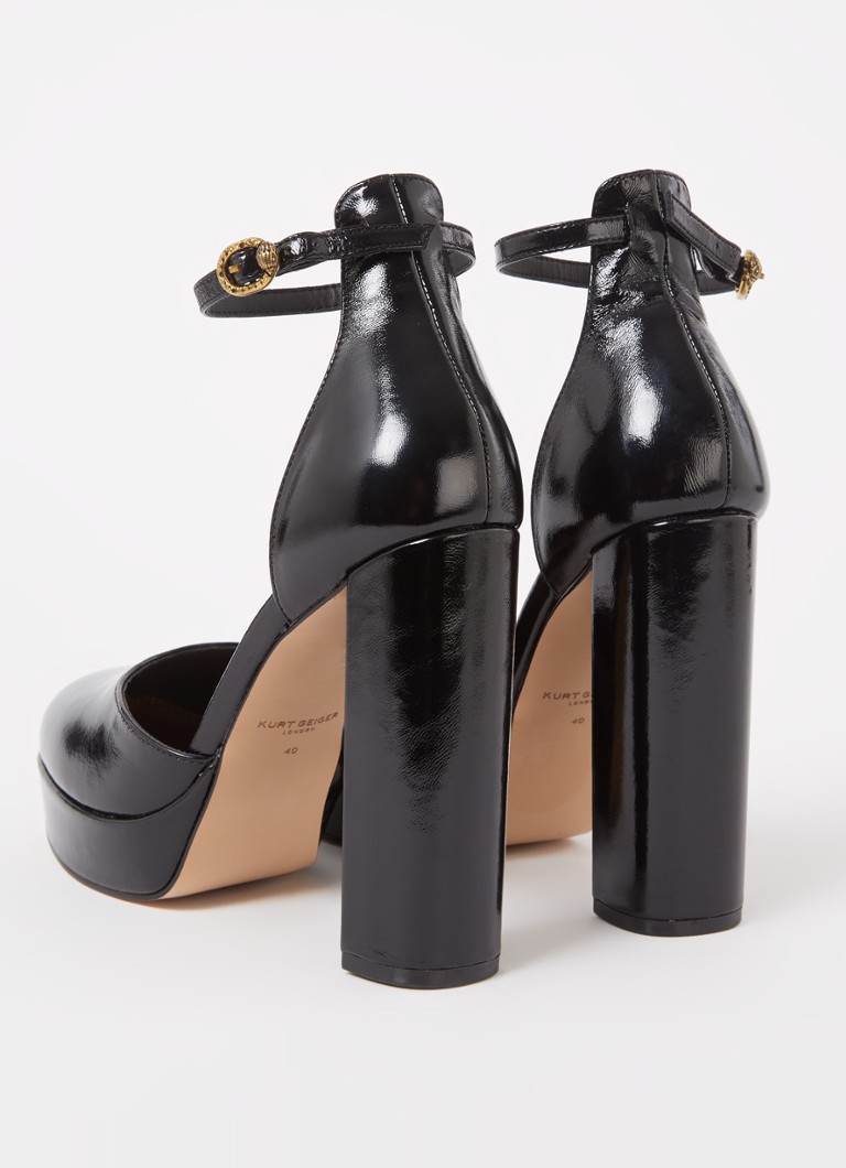 Kurt Geiger Shoreditch -lakkanahkainen avokas platform-pohjalla