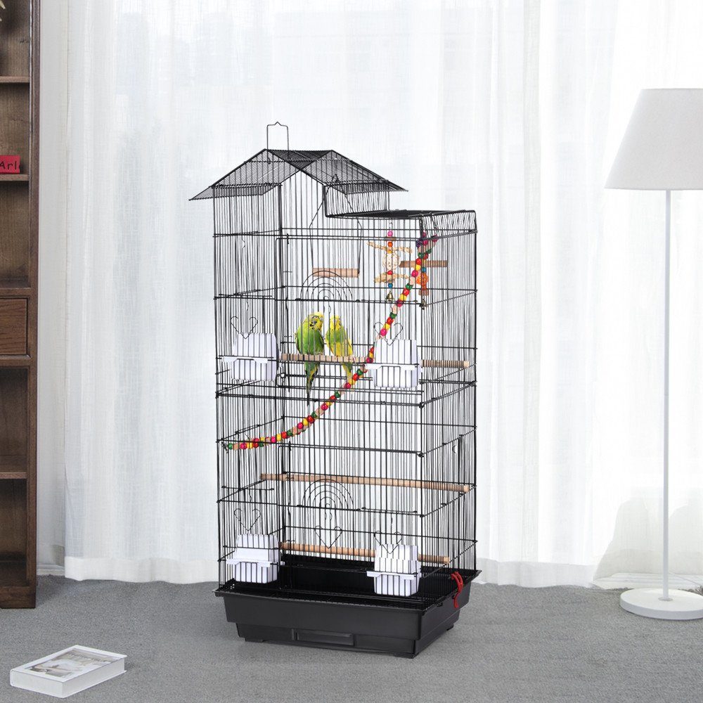 Yaheetech Vogelkäfig, Vogelvoliere mit Vogelspielzeuge Käfigspielzeug
