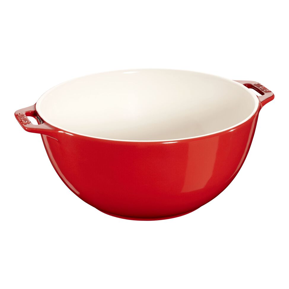 Schüssel 25 cm, Keramik, Kirsch-Rot