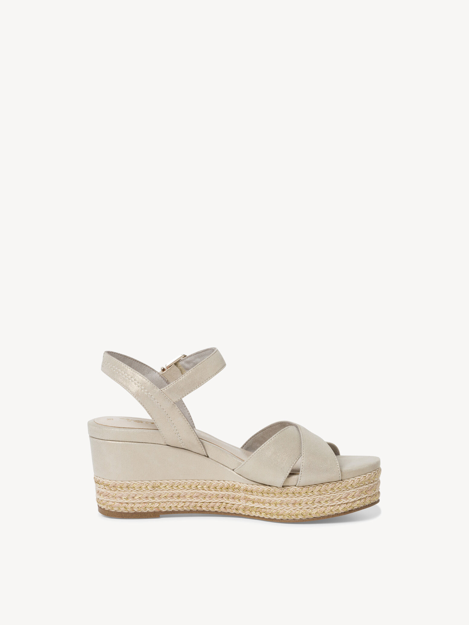 Sandale à talon en cuir - beige