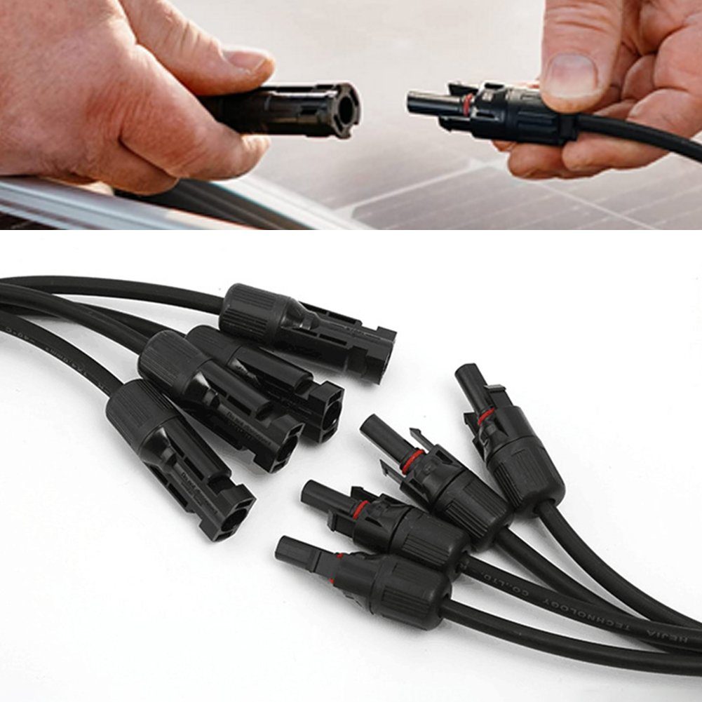 Orbeet Solaranlage Y Vierfach Adapter Solarstecker PV Stecker Verteiler Buchse MC4 Kabel, (1-St., Y-4 fach), kompatibel: 2,5mm², 4mm², 6mm²