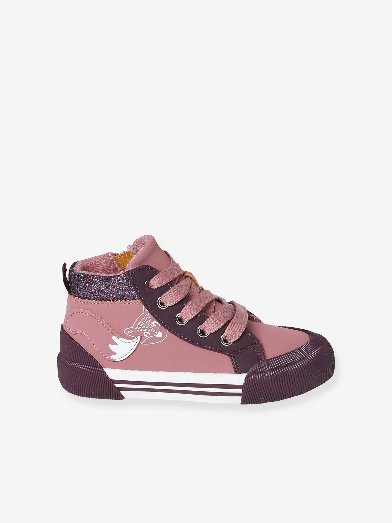 Baskets montantes fille collection maternelle rose