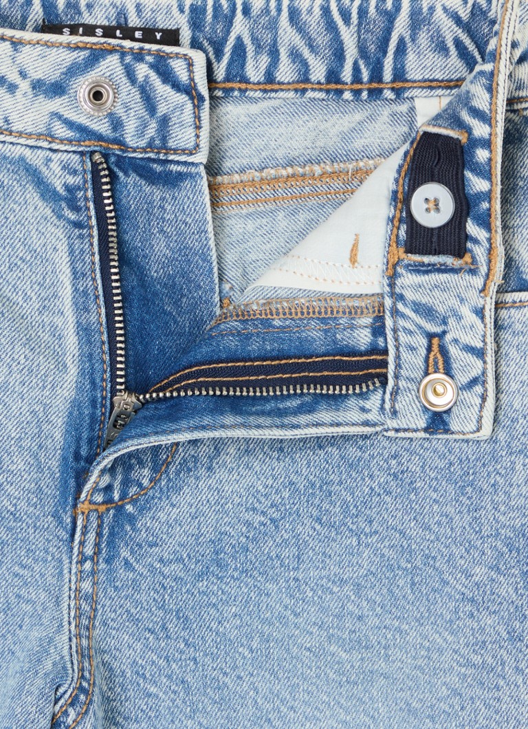 Sisley Young  High waist tapered jeans met strass
