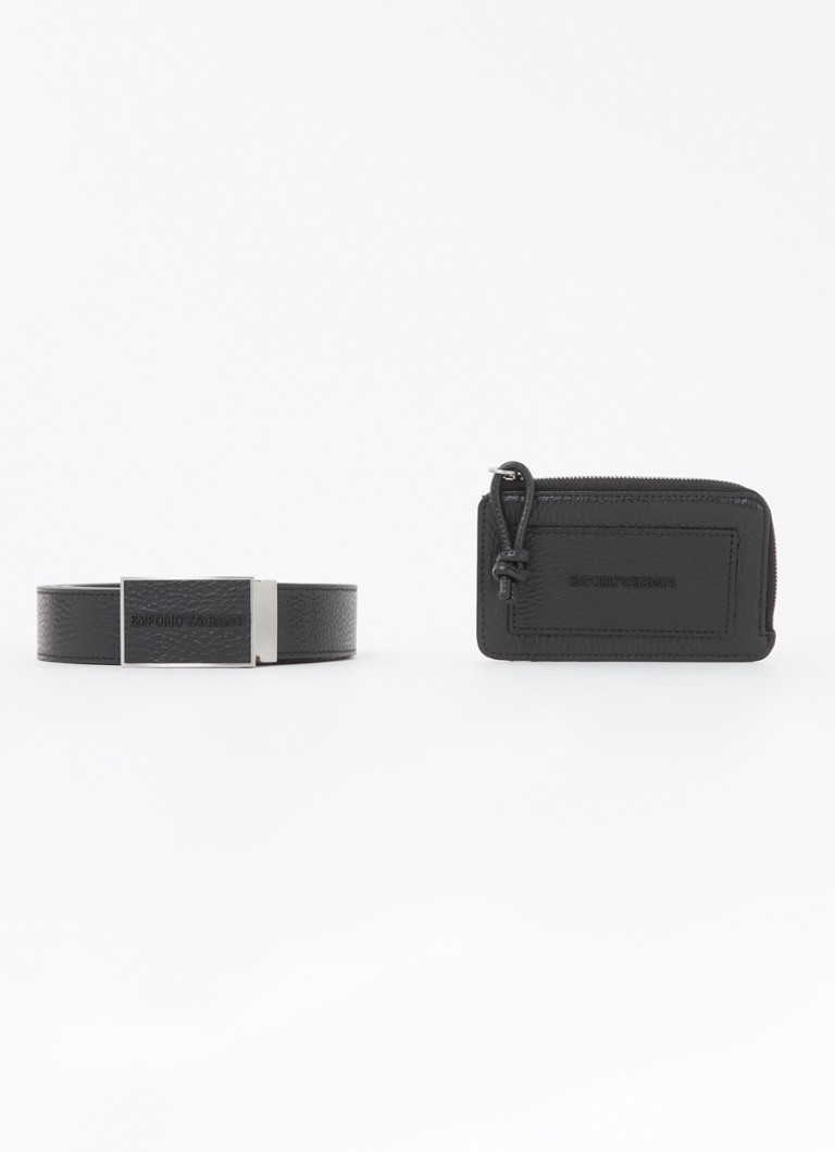 Emporio Armani Leather belt and wallet in giftbox