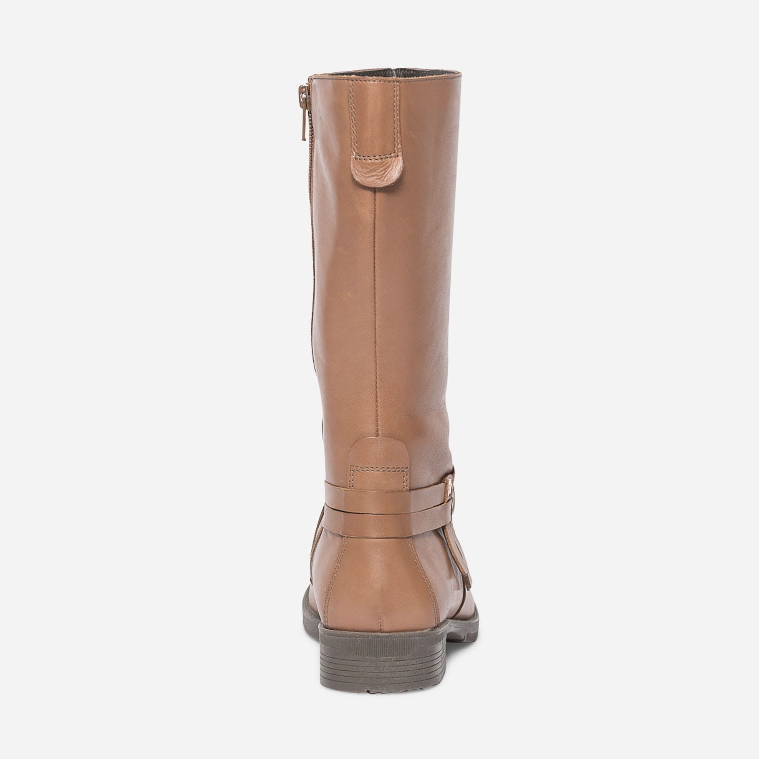 Botte camel en cuir à double bride