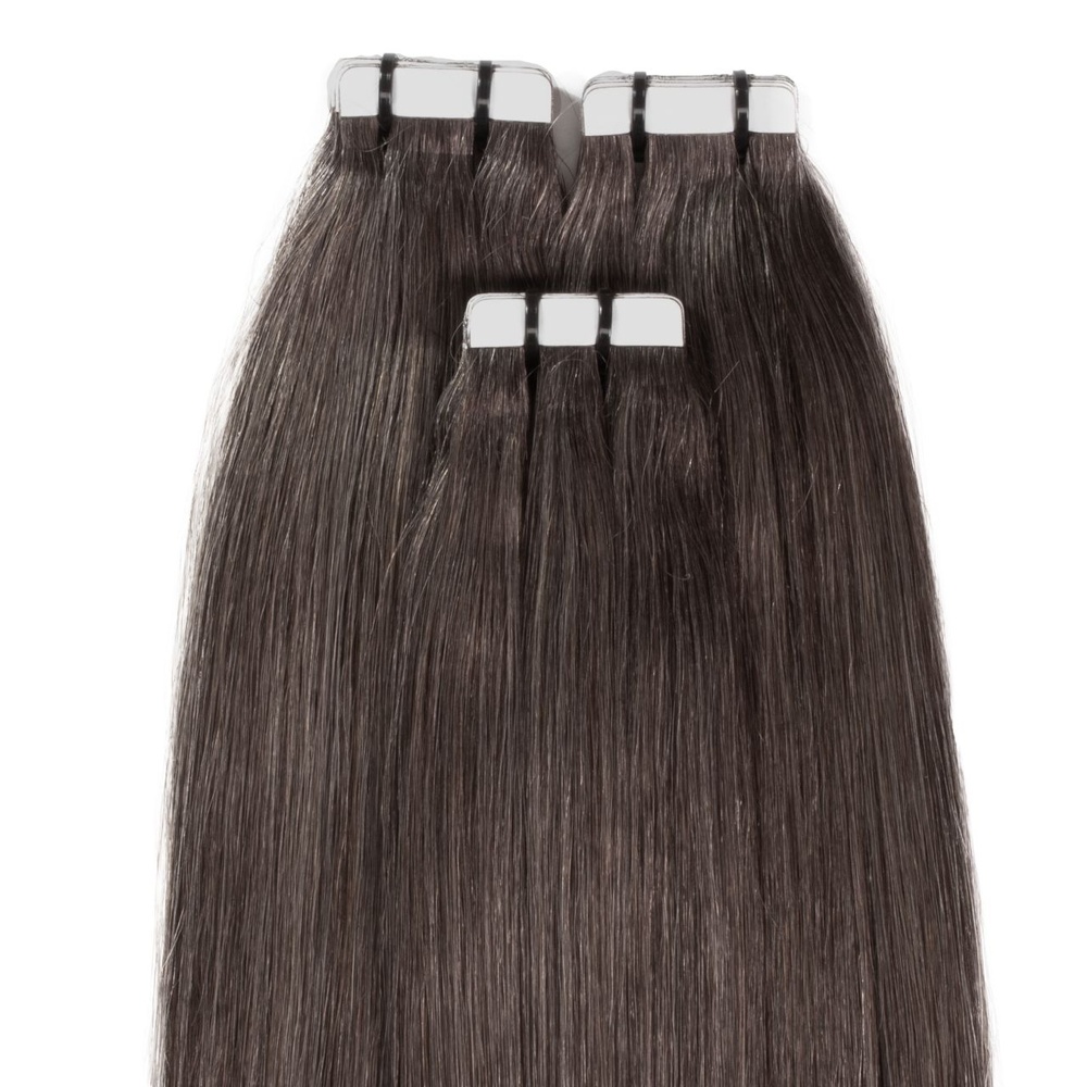 hair2heart Extensions adhésives Premium cheveux naturels #19 Marron cendré extensions