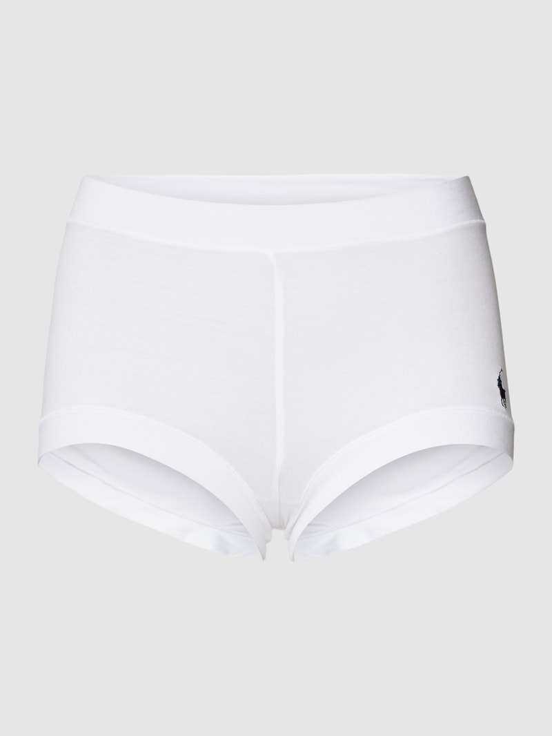 Pyjama-Shorts mit Label-Stitching in weiß