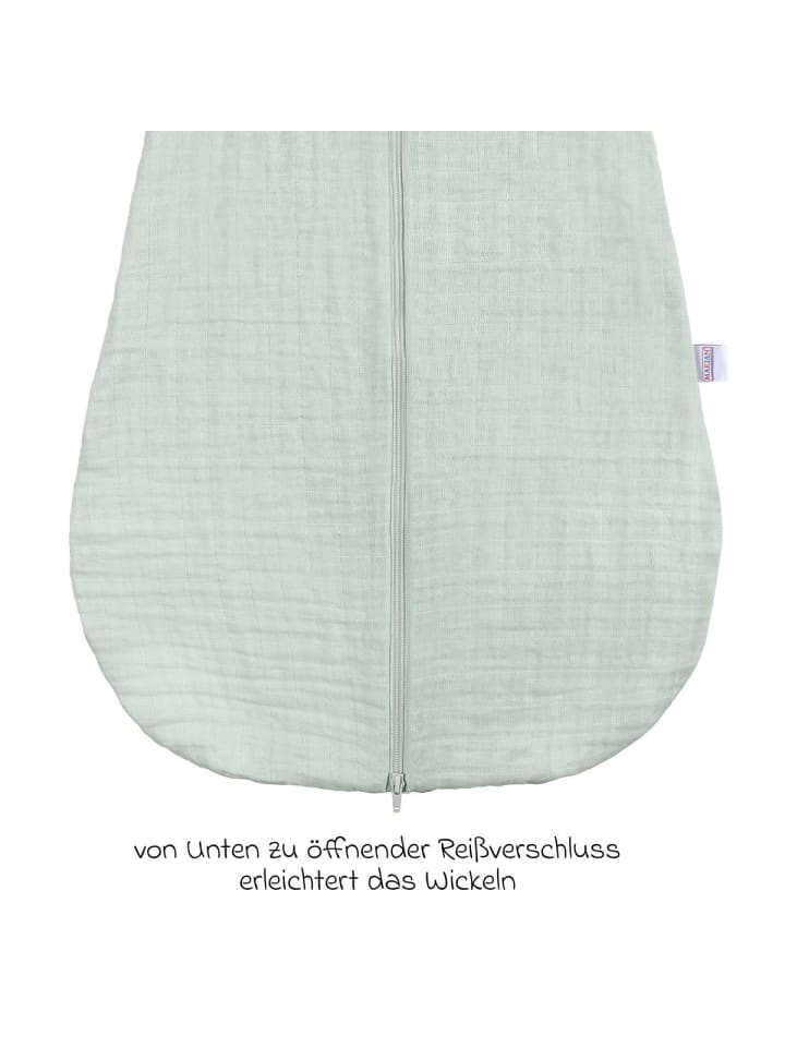 Makian Musselin-Schlafsack - Mint - Gr. 60 cm in gruen günstig kaufen
