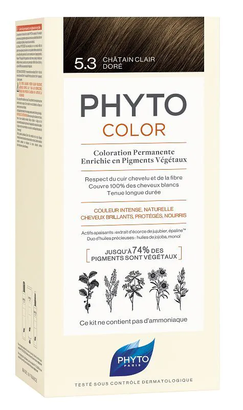 Phyto Phytocolor plaukų dažai, 5.3 Šviesiai auksinis kaštonas