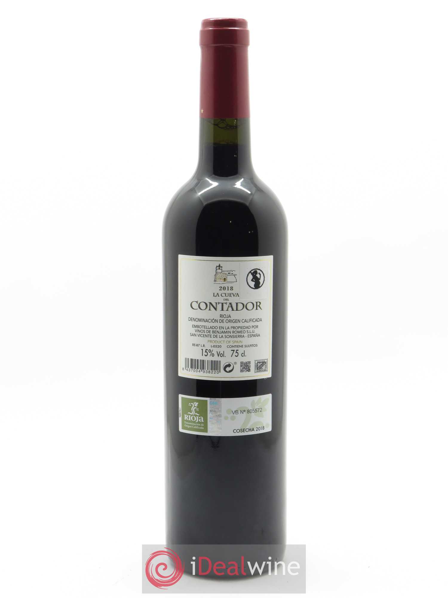 Rioja DOCa Bodega Contador DOCa La Cueva del Contador Benjamin Romeo  2018 - Lot de 1 Bouteille