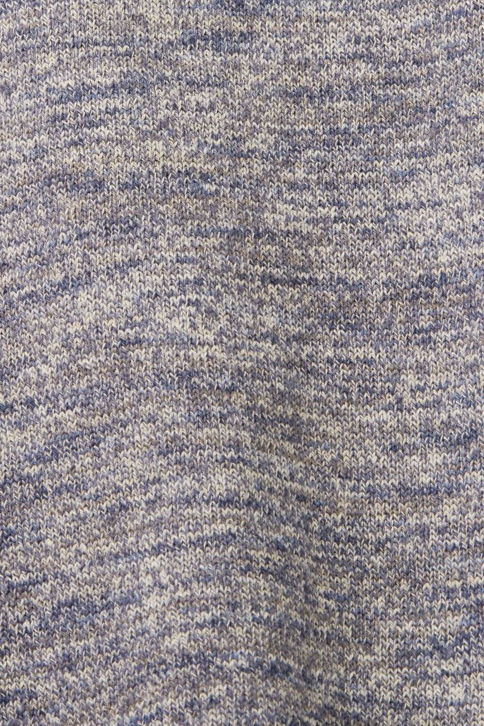 Kurzärmeliger, melierter Strickpullover