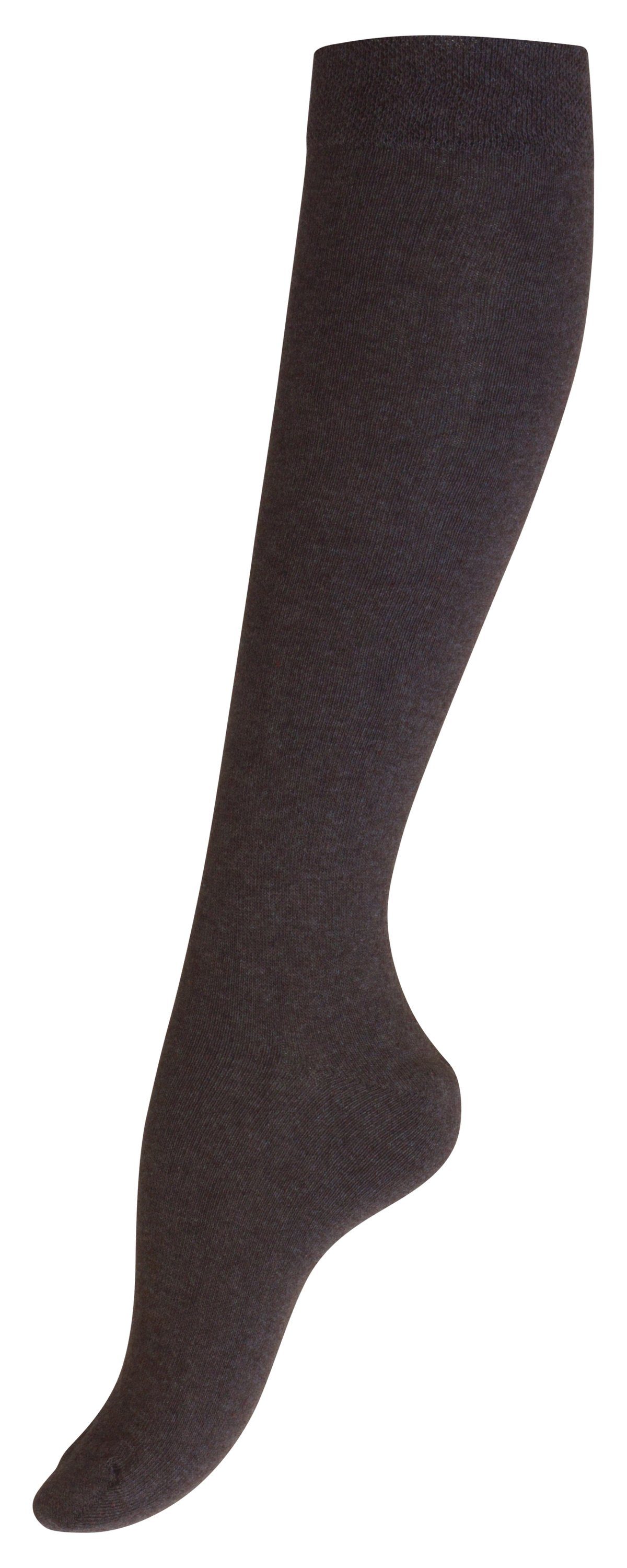 Cotton Prime® Kniestrümpfe (3-Paar) breiter Komfortbund