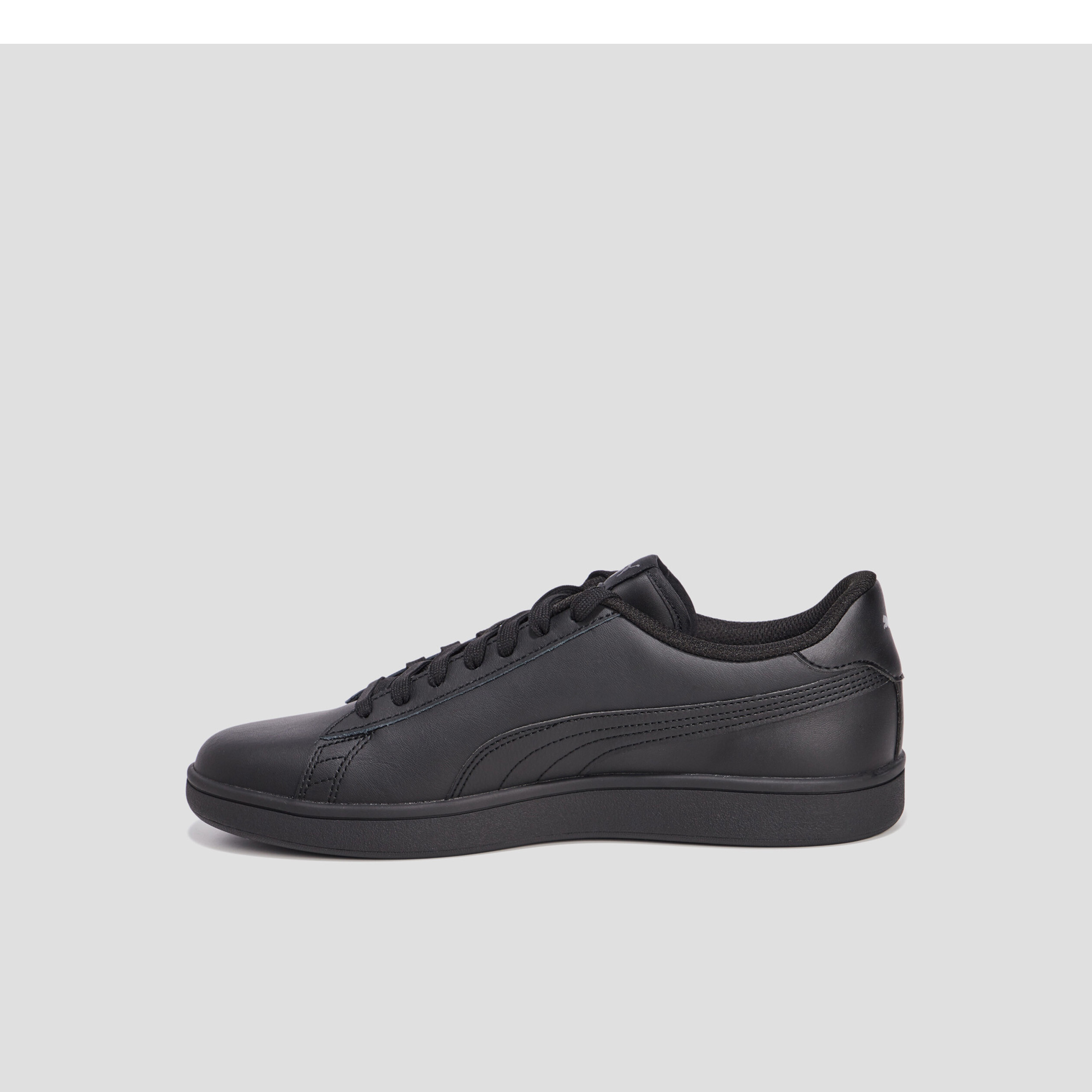 Tennis à lacets en cuir Puma Smash noir homme | La Halle