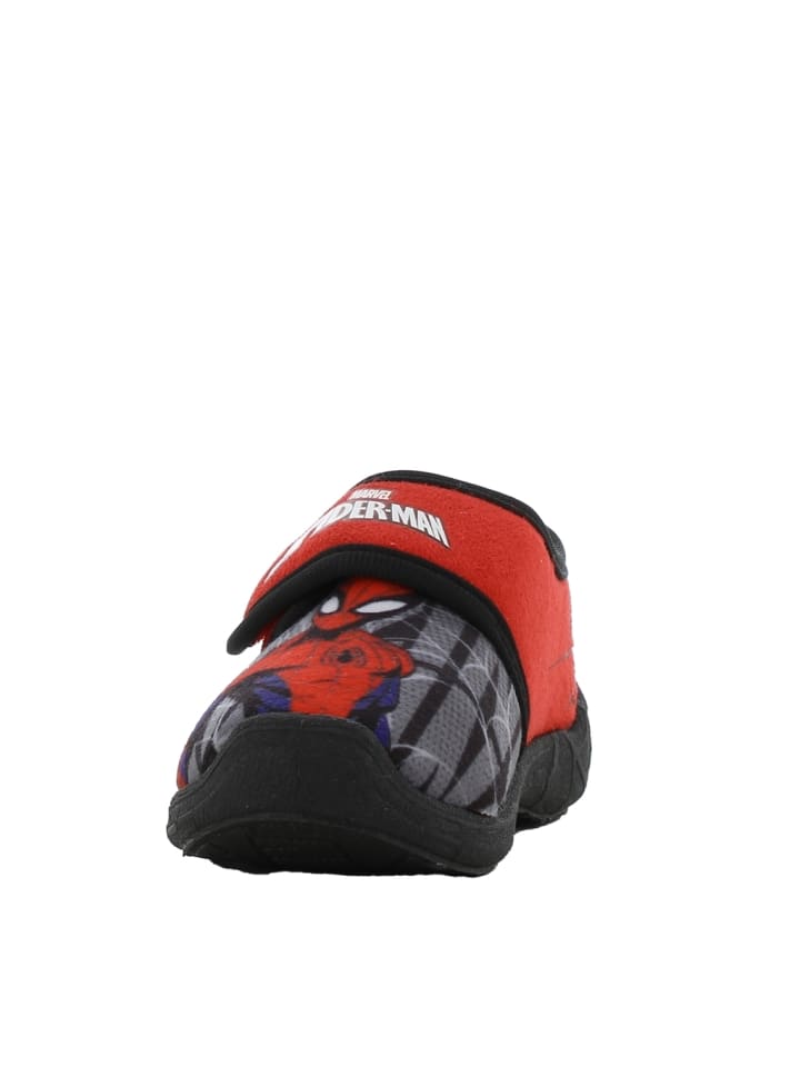 Spiderman Hausschuhe mit Marvel Spiderman Motiv, in Rot, mit Klettverschluss günstig kaufen