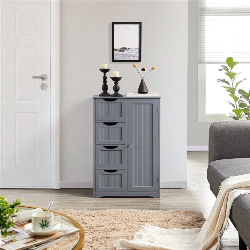 Yaheetech Badkommode Badezimmerschrank, verstellbar, Sideboard