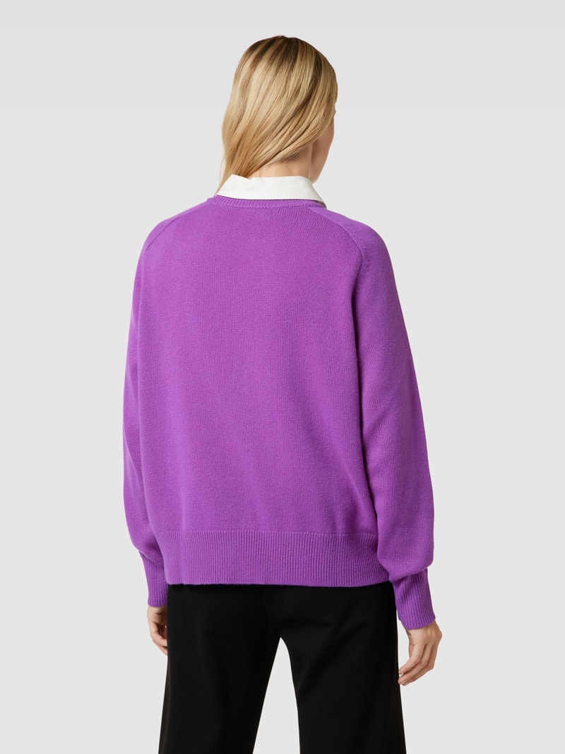 Strickpullover aus Kaschmir mit Rundhalsausschnitt in violett