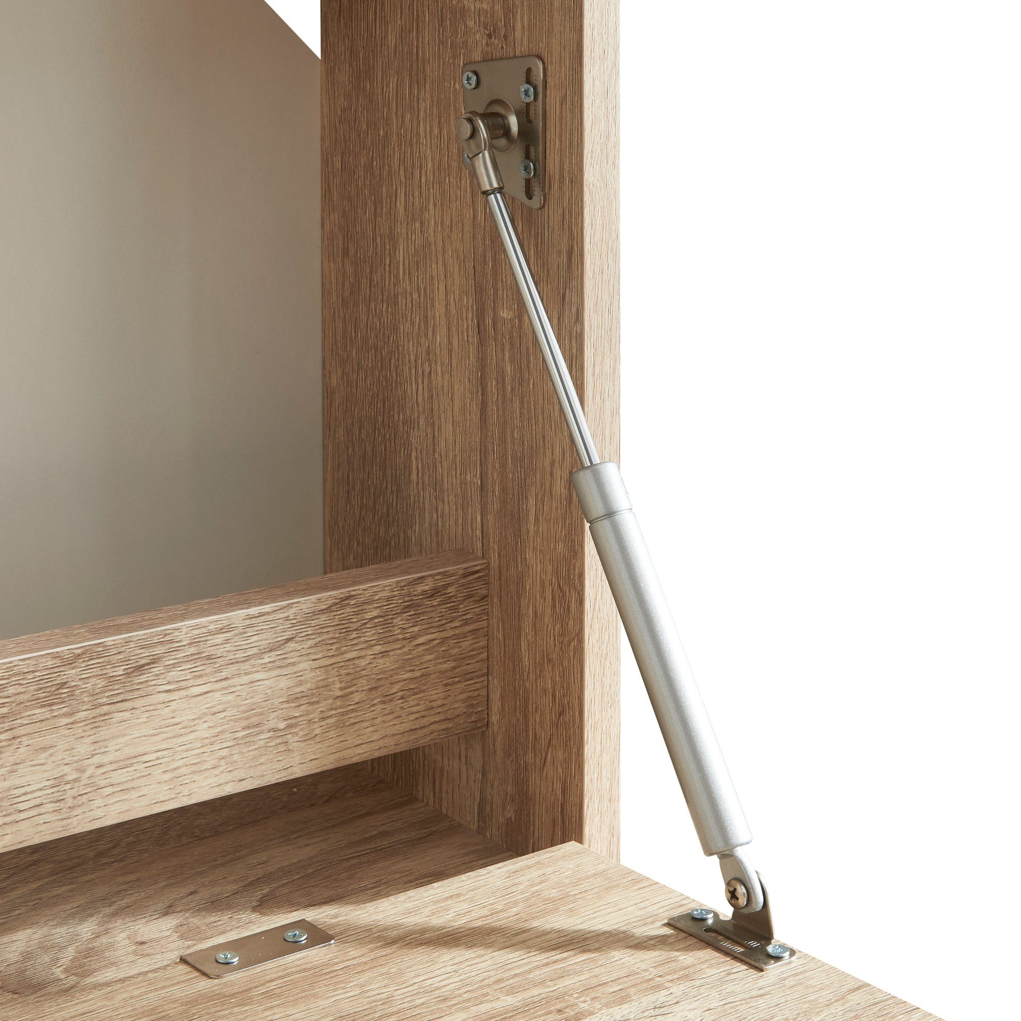 en.casa Klapptisch, Rautalampi mit 2 Fächern 83x48x14,5 cm Eiche-Optik