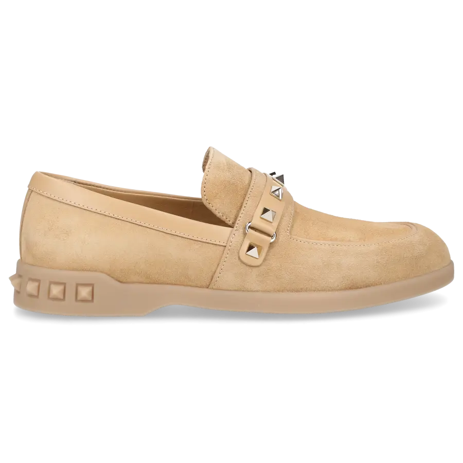 Valentino Garavani - Loafer LEISURE FLOWS Veloursleder - beige